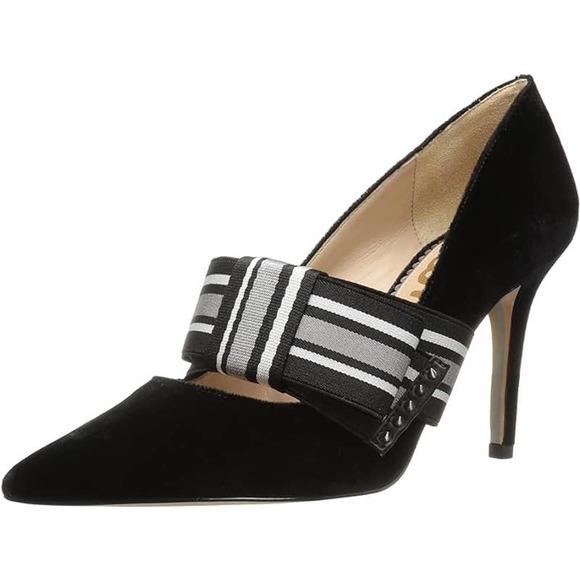 Sam Edelman Shoes - Sam Edelman Maeve Pump Sz 7.5 Black Velvet Bow Spikes Date Girls Night Out Chic